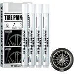 Tonysa lot de 4 marqueurs blancs peinture pour pneus graffiti � base d'huile imperm�able pour traces ...