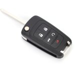 Tonysa 5 boutons flip bo�tier porte - cl� coque de remplacement pour chevrolet camaro 2010 - 2013