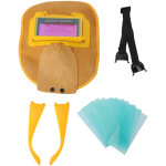 Tonysa cagoule de soudage en cuir, casque � cr�pes, l�ger, r�glable, r�sistant � la chaleur, capuchon ...