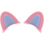 Tonysa casque de moto oreilles de chat pvc cr�atif mignon couverture autocollant accessoire rose + bleu ...