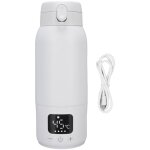 Tonysa chauffe - lait portable sans fil en acier inoxydable 316, bouilloire �lectrique de voyage rechargeable, ...