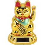 Tonysa d�coration de chat porte - bonheur chinois, bras ondul�, lumi�re solaire, statue � induction, ...