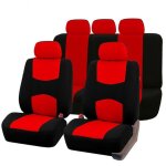 Tonysa ensemble de housses de si�ge auto avec housses de coussin d�coratives 5 places noir et rouge