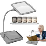 Tonysa grande loupe 10x avec lumi�re et support, 48 perles led, luminosit� r�glable, col de cygne, lampe ...