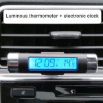 Tonysa horloge thermomtre pour voiture, cran lcd en forme de tonneau, clip pour ventilation, led numrique ...