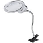 Tonysa lampe de bureau type loupe avec lumire led, loupe ronde  pince en mtal, grossissement 2, 5 ...