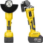 Tonysa meuleuse d?angle sans fil - 2 batteries de 1300 mah, meuleuse d?angle sans balais de m14 125 mm, ...