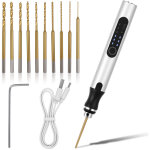 Tonysa mini perceuse �lectrique manuelle, perceuse mini diy sans fil � 3 vitesses rechargeable avec 10 ...