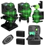Tonysa niveau laser en 360 4d 16 lignes ? outil de nivellement automatique avec 2 batterie au lithium ...
