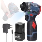 Perceuse visseuse devisseuse sans fil 16. 8v, avec 2 x 1300mah batterie, 45nm, 23 + 1 rglages de couple, ...