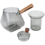 Tonysa th�i�re avec s�paration d'eau, bouilloire de brassage en verre de 500ml avec poign�e lat�rale ...