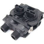 By - pass plastique pour vanne fleck 5600 / 5800 / 9000 / 9100 avec adaptateur mle 1 pouces