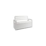 Toolmax - coffre de jardin en r�sine 270 litres blanc effet bois 132 x 58 x h89 cm protection anti uv ...