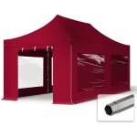 Toolport 3x6 m tente pliante - acier, ct panoramique, rouge