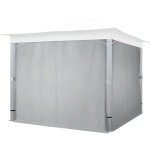 Rideaux (set de 4 toiles) pour tonnelle de jardin toolport sunset premium, 3x3 m, gris perle