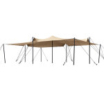 Toolport tente stretch 6x8 m toile polyester imperm�able avec kit de poteaux en acier pour �v�nements ...