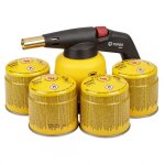 Topex - chalumeau à gaz 190 g + 4 cartouches - pour soudure, bricolage Topex - chalumeau à gaz 190 g + 4 cartouches - pour soudure, bricolage
