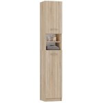 Marello - colonne de salle de bain style moderne - 183x32x30 - 2 portes + tagres - sonoma