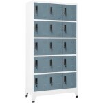 Torana - armoire  casiers gris clair et gris fonc 90x40x180 cm acier