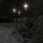 Lampadaires d'extrieur 3 pcs noir 100 cm acier inoxydable