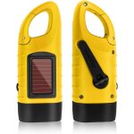 Torche dynamo avec manivelle jaune, mini lampe torche led rechargeable, lampe solaire de survie avec ...