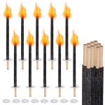 Torche jardin lot de 50 torches � cire dur�e de combustion 90 minutes lampes de jardin � manche extra ...