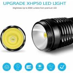 Torche lampe de poche, led usb rechargeable ultra puissante 3000 lumens cree xhp50 lampe torche, 5 modes ...