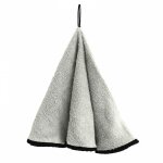 Torchon rond en coton eponge ecru, par soleil d'ocre Torchon rond en coton eponge ecru, par soleil d'ocre