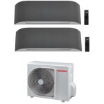 Toshiba - climatiseur r�versible dual split haori series 13000 + 13000 (12000 + 12000) avec ras - 2m18u2avg ...