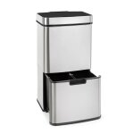 Klarstein - touchless poubelle avec capteur 72 litres 4 bacs abs pp & inox