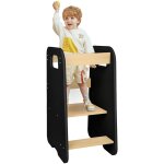 Haloyo - tour d'apprentissage pour enfant - barre de scurit - 80x50x40cm - noir