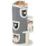 Tour � chat 4 �tages stable avec plateformes en sisal et bordure en peluche, 50x36x101cm, gris, arbre ...