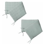 Tour de lit bébé coton 40x180cm vert céladon - paris prix Tour de lit bébé coton 40x180cm vert céladon - paris prix