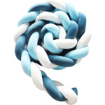 Tour de lit tress� 3m coleur de bleu fonc� et bleu et blanc tour de lit b�b�