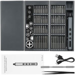 Tournevis �lectrique au lithium 68 en 1 avec �clairage led, 64 embouts de pr�cision, (t�l�phone, ordinateur, ...