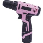 Tournevis sans fil rose 12v, perceuse sans fil avec batterie et chargeur, mandrin de perceuse 10mm, couple ...