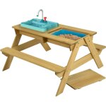 Tp toys table de jeu en bois & table de bouillie marmotte incl. lavabo et bac � sable naturel dimensions ...