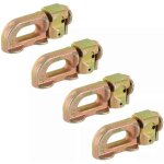 L track double stud fitting, 4pcs anchor track tie down point rail, l rail en acier au carbone, accessoires ...