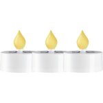 Trading set de bougies solaires saul, 3 pi�ces, blanc, led, jaune, d�tecteur de cr�puscule, ext�rieur, ...