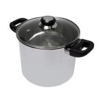 Traiteur inox + couvercle verre saphir bakelite - 24 cm - baumalu