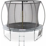 Trampoline  305cm - mars inner xxl - trampoline de jardin gris avec filet de protection intrieur. chelle. ...