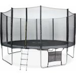 Trampoline 460cm gris avec filet de protection. chelle. bche. filet pour chaussures. kit d'ancrage ...