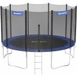 Trampoline ext�rieur, diam�tre 427cm, t�v rheinland gs certifica, �quipement jardin, avec �chelle, filet ...