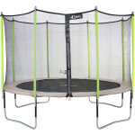 Trampoline de jardin 426 cm + filet de sécurité jumpi taupe / vert 430. trampoline certifié par le critt ... Trampoline de jardin 426 cm + filet de sécurité jumpi taupe / vert 430. trampoline certifié par le critt ...