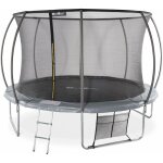 Trampoline rond  370cm gris - saturne inner xxl ? trampoline de jardin avec filet de protection intrieur. ...