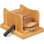 Trancheur  pain rglable, planche  dcouper, pour pain, toast, gteau, bambou, ramasse - miettes, nature ...