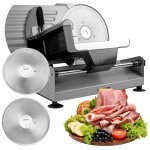 Trancheuse électrique en métal 200 w pour pain et jambon, 2 lames remplaçables Trancheuse électrique en métal 200 w pour pain et jambon, 2 lames remplaçables