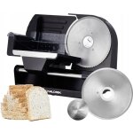 Trancheuse lectrique en mtal 220 w pour pain et jambon, lames remplaables, noire