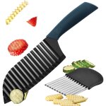 Trancheuse � frites, couteau � vagues, coupe l�gumes ondul�, coupe frites en acier inoxydable, couteau ...