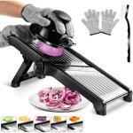 Trancheuse � l�gumes r�glable en acier inoxydable, trancheuse de cuisine professionnelle, manuelle multifoncti ...